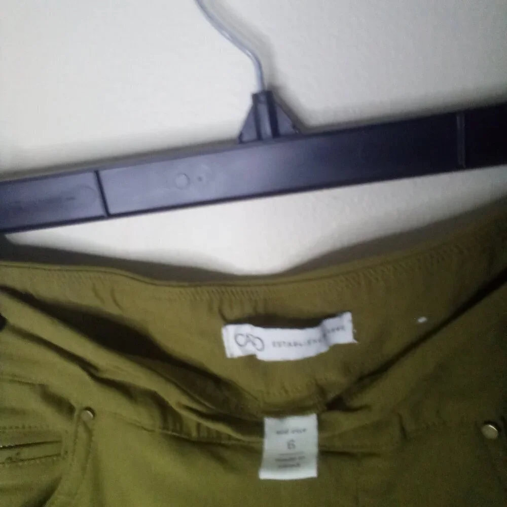 Cato Pants Women 6 Pull On Elastic Waist Boot Cut Pockets Soft Stretch Green